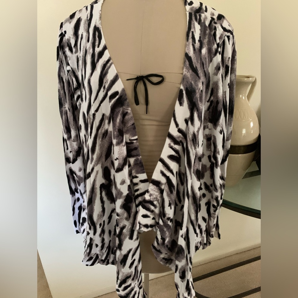 Animal Print Asymmetric Cardigan